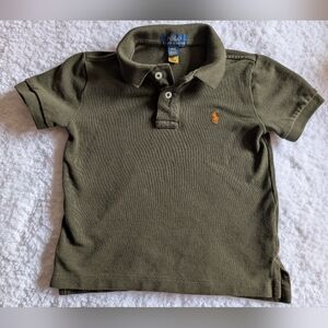 🐎 Polo by Ralph Lauren Kids Olive Green Pique Polo Shirt Size 4T